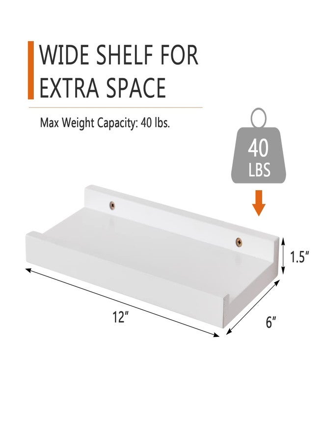 TRWISWDC Floating Shelf White Oak Wood Wall Shelves 12 Inch (Upgrade Width 6"), Display Picture Ledge Shelf for Bedroom Living Room Bathroom Office Kitchen Wall Storage Shelves - Image 2